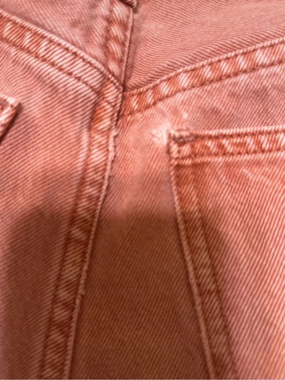 Madewell garments dyed weathered brick baggy straight jeans